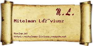 Mitelman Líviusz névjegykártya